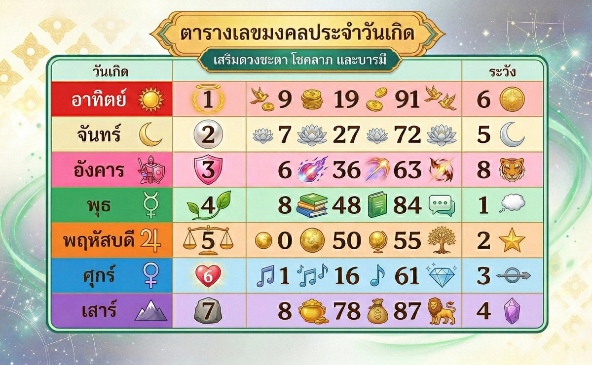 Lucky Number Birthday 7 Day